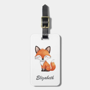 Cute Red Fox Personalized Kid's Luggage Tag