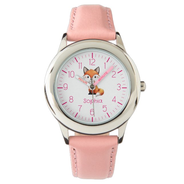 Cute Red Fox Personalized Kid's Watch    (Front)