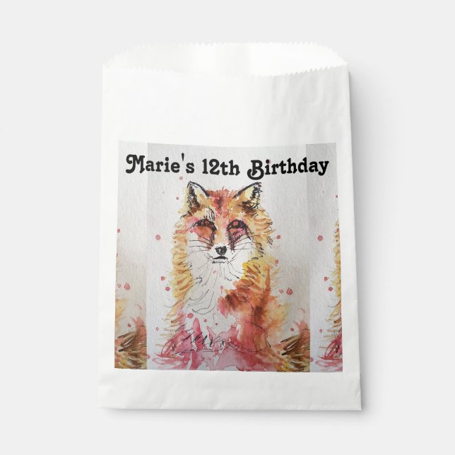 Cute Red Fox pet Animal Party Favor Bags (Front)