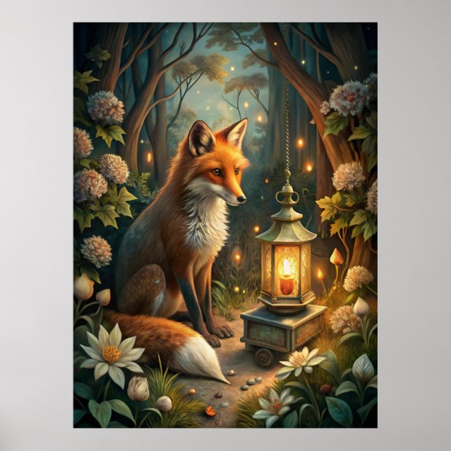 Cute Red Fox Poster (Front)