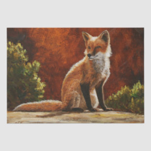 Cute Red Fox Sitting In The Sun Tissue Paper
