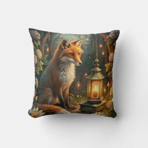Cute Red Fox Throw Pillow