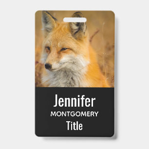 Cute Red Fox Wilderness Nature Photography Badge