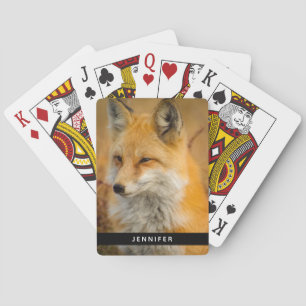 Cute Red Fox Wilderness Nature Photography Playing Cards