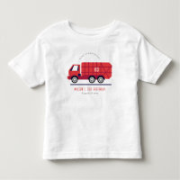 Cute Red Garbage Truck Kids Any Age Birthday