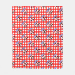 Cute Red Gingham Check Fleece Blanket