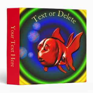Cute Red Goldfish Rainbow Hues Personalized Binder