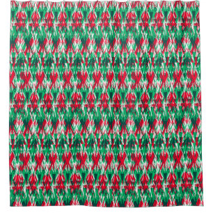 Cute red green abstract aztec pattern