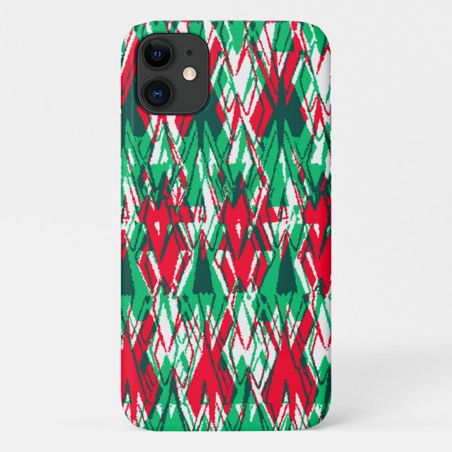 Cute red green abstract aztec pattern Case-Mate iPhone case (Back)