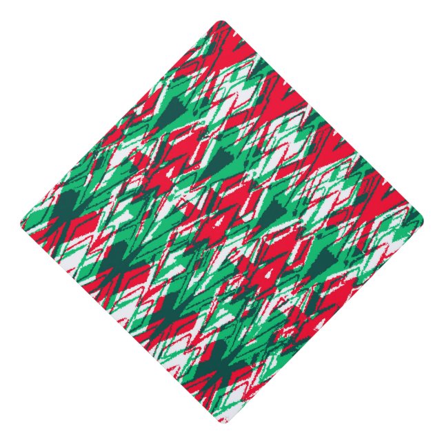 Cute red green abstract aztec pattern graduation cap topper (Front)