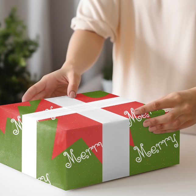Cute Red Green Elf Costume Stripes Merry Christmas Wrapping Paper Sheet (Cute Red Green Elf Costume Stripes Merry Christmas Wrapping Paper Sheets)