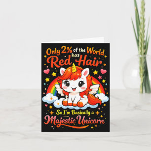 Cute red hair unicorn ginger pride redhead saying card