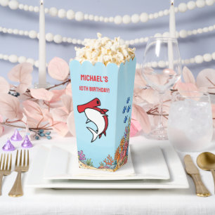 Cute Red Hammerhead Shark Ocean Birthday Favor Box