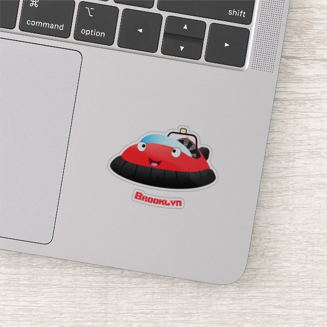 Cute red happy hovercraft cartoon (Detail)
