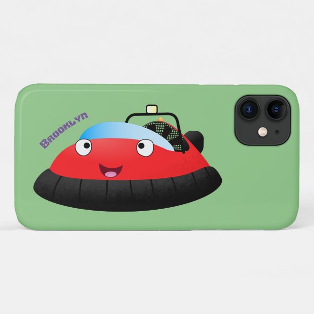 Cute red happy hovercraft cartoon Case-Mate iPhone case (Back (Horizontal))