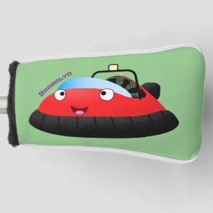 Cute red happy hovercraft cartoon golf head cover