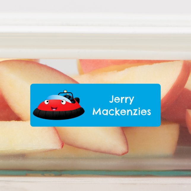 Cute red happy hovercraft cartoon personalized (Affixed)