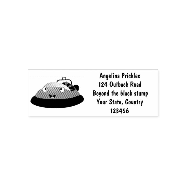 Cute red happy hovercraft cartoon  self-inking stamp (Design)
