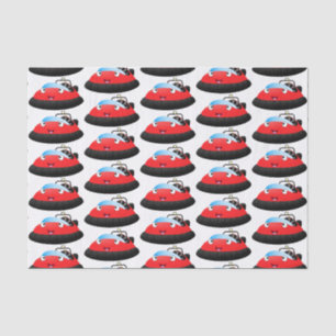 Cute red happy hovercraft cartoon tissue paper
