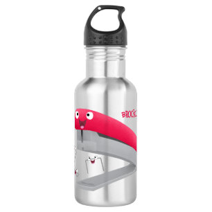 Cute red happy stapler cartoon illustration   532 ml water bottle