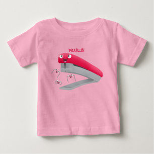 Cute red happy stapler cartoon illustration baby T-Shirt