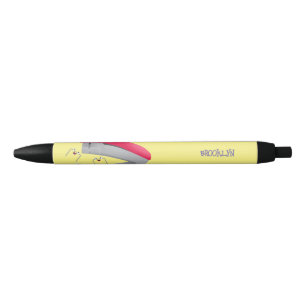 Cute red happy stapler cartoon illustration  black ink pen