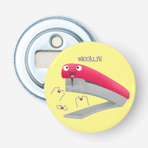 Cute red happy stapler cartoon illustration  bottle opener