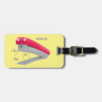 Cute red happy stapler cartoon illustration