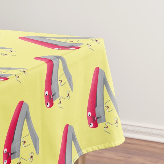 Cute red happy stapler cartoon illustration  tablecloth (In Situ)