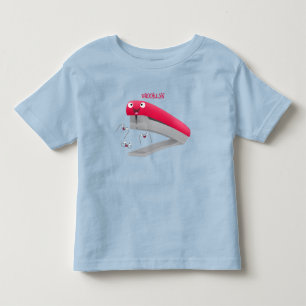 Cute red happy stapler cartoon illustration toddler t-shirt