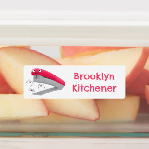 Cute red happy stapler cartoon personalized