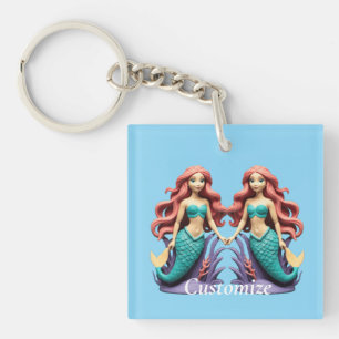 Cute Red-headed Mermaid Thunder_Cove Keychain