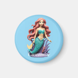 Cute Red-headed Mermaid Thunder_Cove Magnet