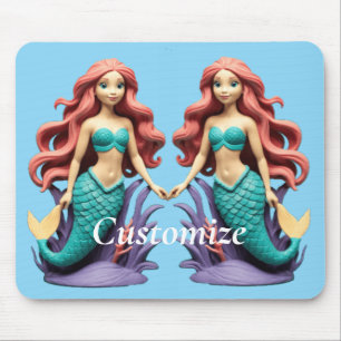 Cute Red-headed Mermaid Thunder_Cove Mouse Pad