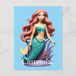 Cute Red-headed Mermaid Thunder_Cove Postcard