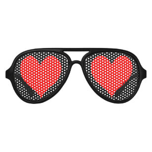 Cute Red Heart Aviator Sunglasses