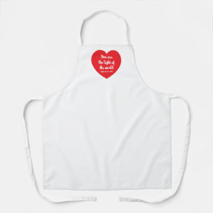 Cute Red Heart Light of the World White Apron