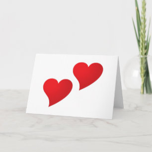 Cute red heart love couple minimalist elegant card