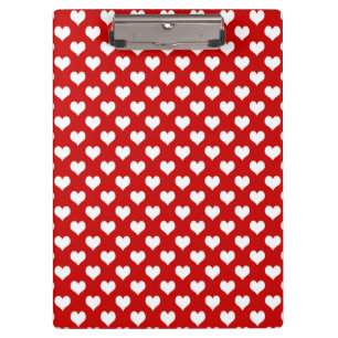 Cute Red Heart Pattern – Romantic Love Background Clipboard