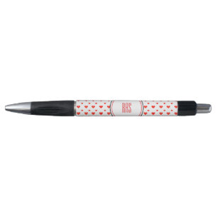 Cute Red Heart Pattern Valentine's Day Monogram Pen