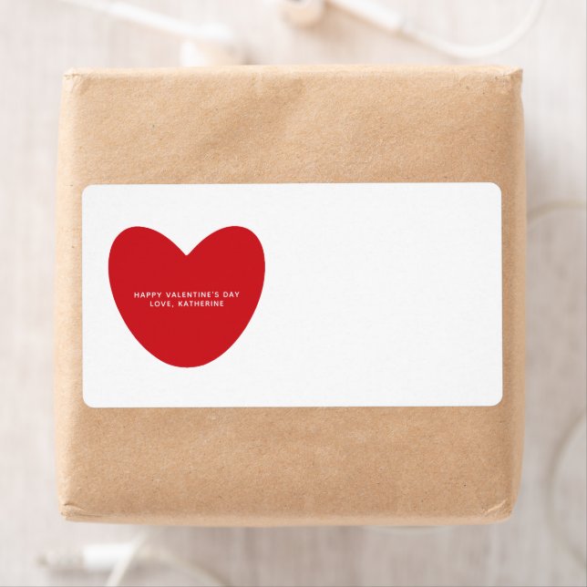 Cute red heart personalized blank Valentine's Day (Insitu)
