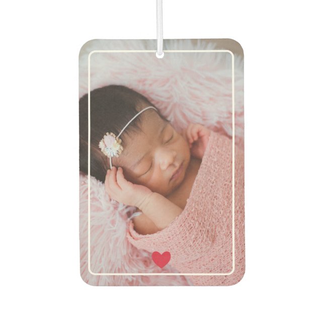 Cute Red Heart With Photo Air Freshener (Front)