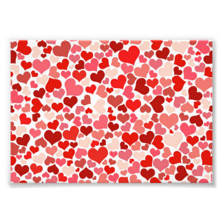 Cute Red Hearts Background Photo Print