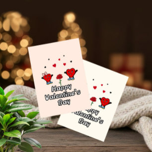 Cute red hearts holiday card