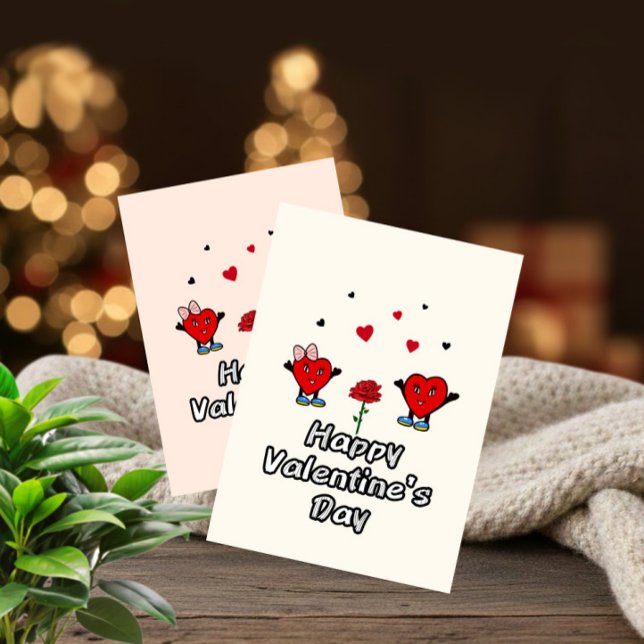 Cute red hearts holiday card (Creator Uploaded)