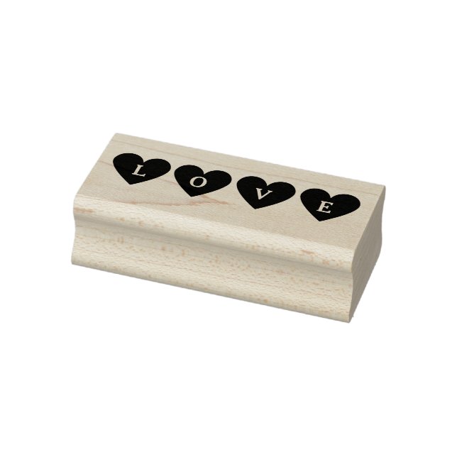 Cute Red Hearts Love Rubber Stamp (Stamp)