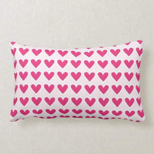 Cute Red Hearts Pattern Pink Valentine's Day Gifts Lumbar Pillow