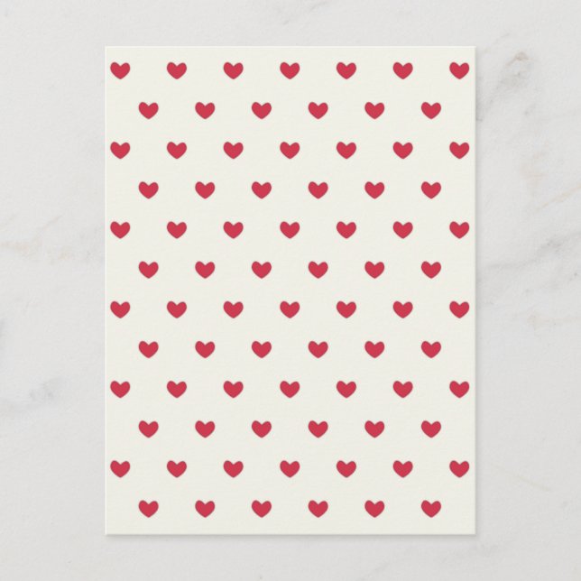 Cute Red Hearts Pattern Postcard (Front)