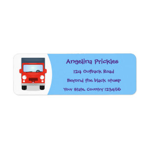 Cute red kawaii truck cartoon illustration
