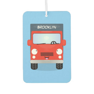 Cute red kawaii truck cartoon illustration air freshener